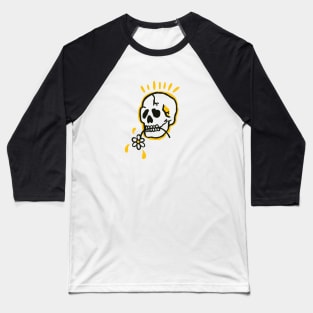 skulls happy skull skeleton flower happy face Baseball T-Shirt